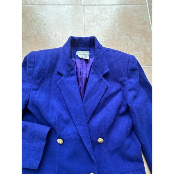 Stephanie Andrews Pure wool blue‎ vintage Blazer Women Size 6 - Picture 3 of 10